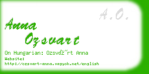 anna ozsvart business card